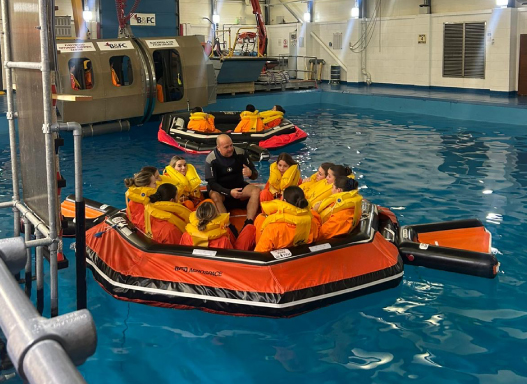 Picture of our students during their Sea Survival Training Day