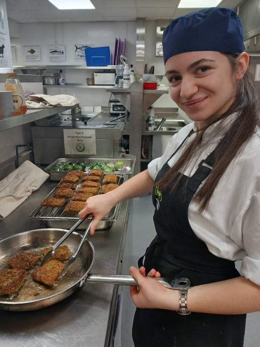 Picture of our students working in the kitchen