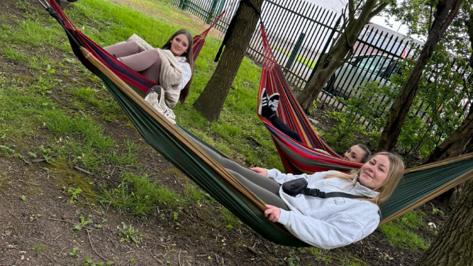 Picture of our students taking part in the Forest School