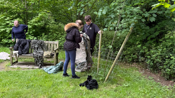 Picture of our students taking part in the Forest School